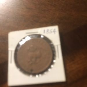 1854 One cent from the bank of Canada